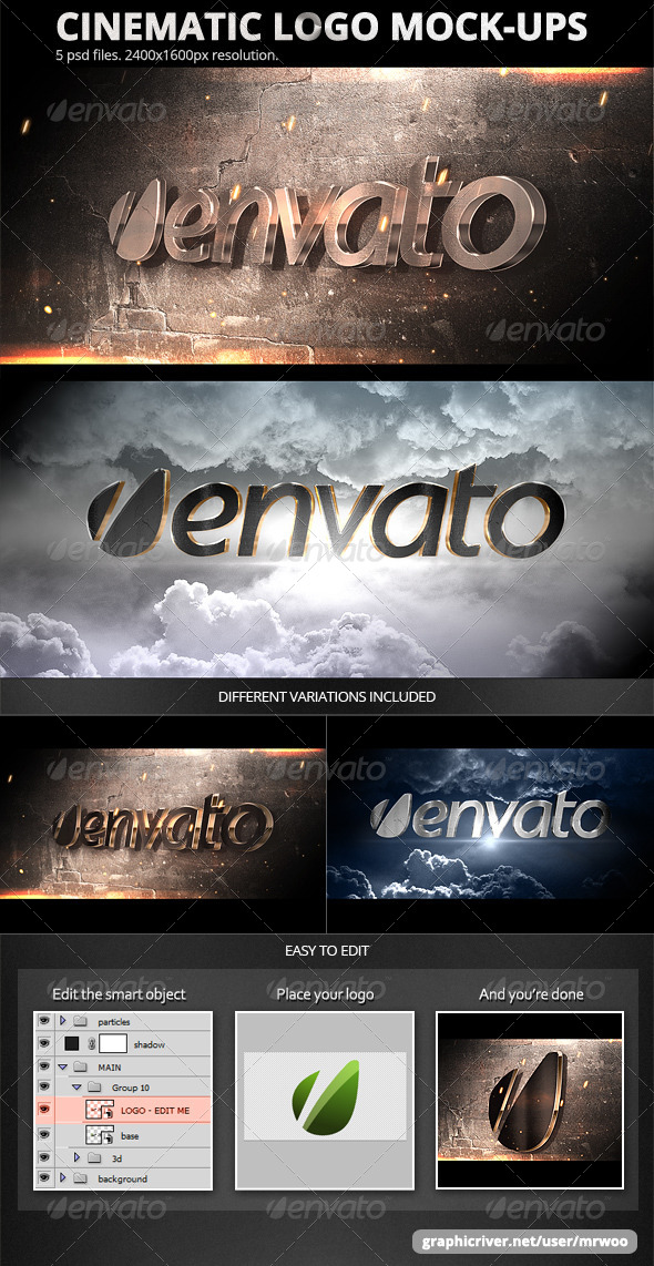 فوتوشوب Cinematic Logo Mock-ups Preview