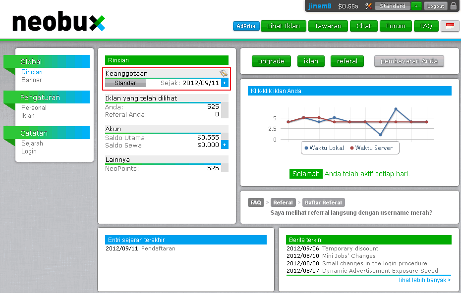 I have been paid! Referral Contest winner will be announced (and paid) soon. Statneobux