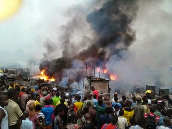 Graphic photos: Fire at Mile 12 'Diesel Black Market'  000