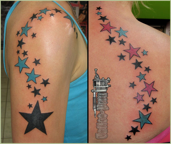 GALERIA DE TATUAJES Y BODY PIERCING. FOTOS DE TATUAJES. GALERIA FULL COLOR Estrellitas_de_colores