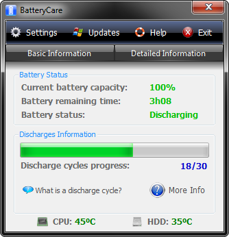 لأصحاب اللاب توب و ذوي البطاريات الضعيفة Battery Care 0.9.8.10 BatteryCare