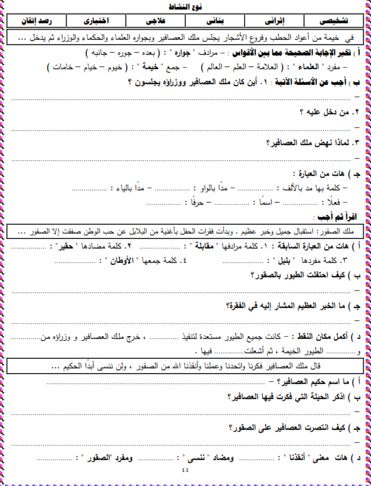 شيتات المجموعة المدرسية لمادة اللغة العربية للصف الثالث الابتدائى على هيئة صور للمشاهدة والتحميل The%2Bthird%2Bunit%2B3%2Bprime_011