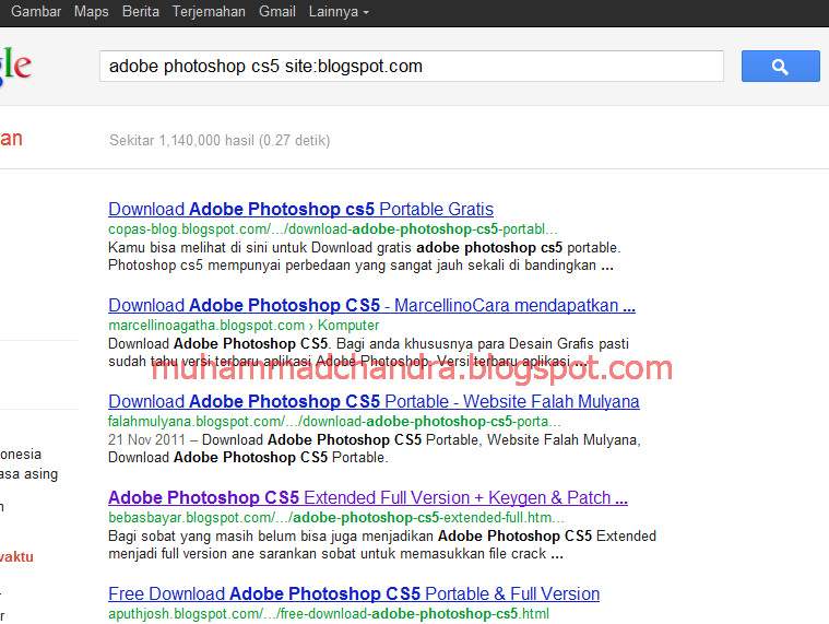 Cara mencari Serial/Crack/Patch melalui Google Adobephoto