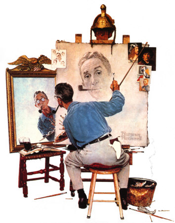 Cosas que hace la gente mientras fuma en pipa. Norman-rockwell