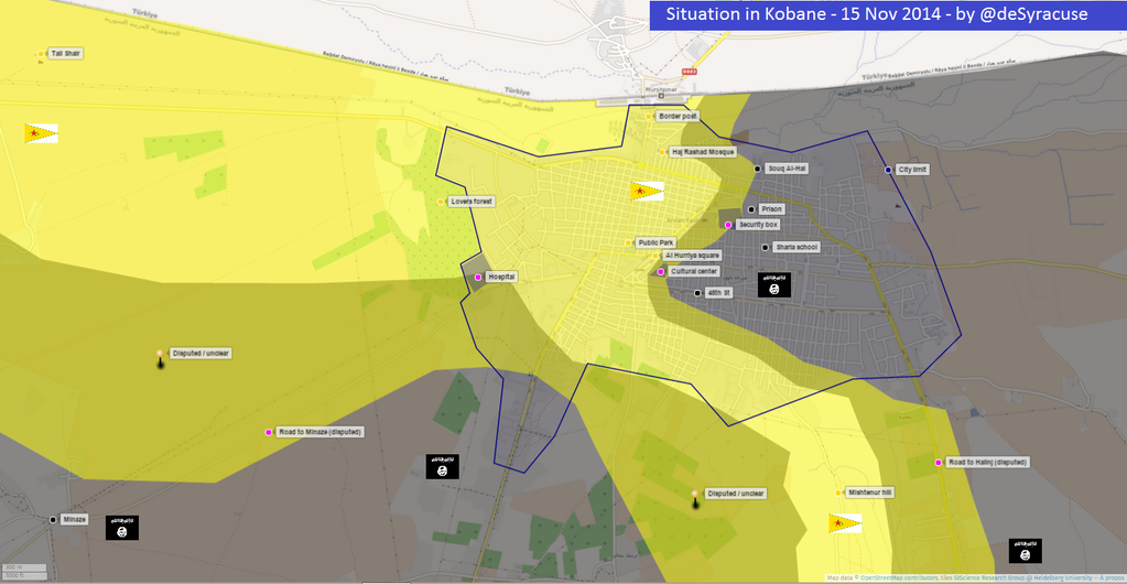 معركه عين العرب " كوباني "  - صفحة 5 Kobane%2Bbattle%2Bsituation%2BMAP%2BUPDATE%2B15%2BNov%2B2014