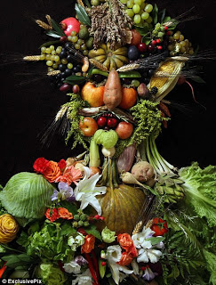 بالصور.. فنان يرسم الوجوه بـ "الفواكه والخضراوات"  Ibtasim.com_001