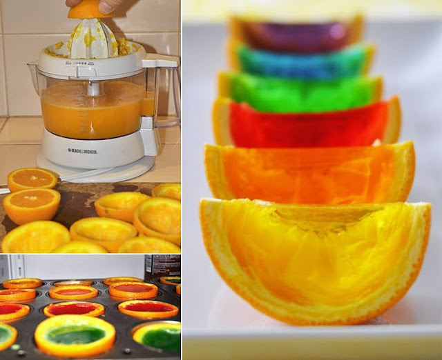 30 فكرة جديدة لتقديم الأطعمة  Rainbow-gelatin-orange-wedges-collage