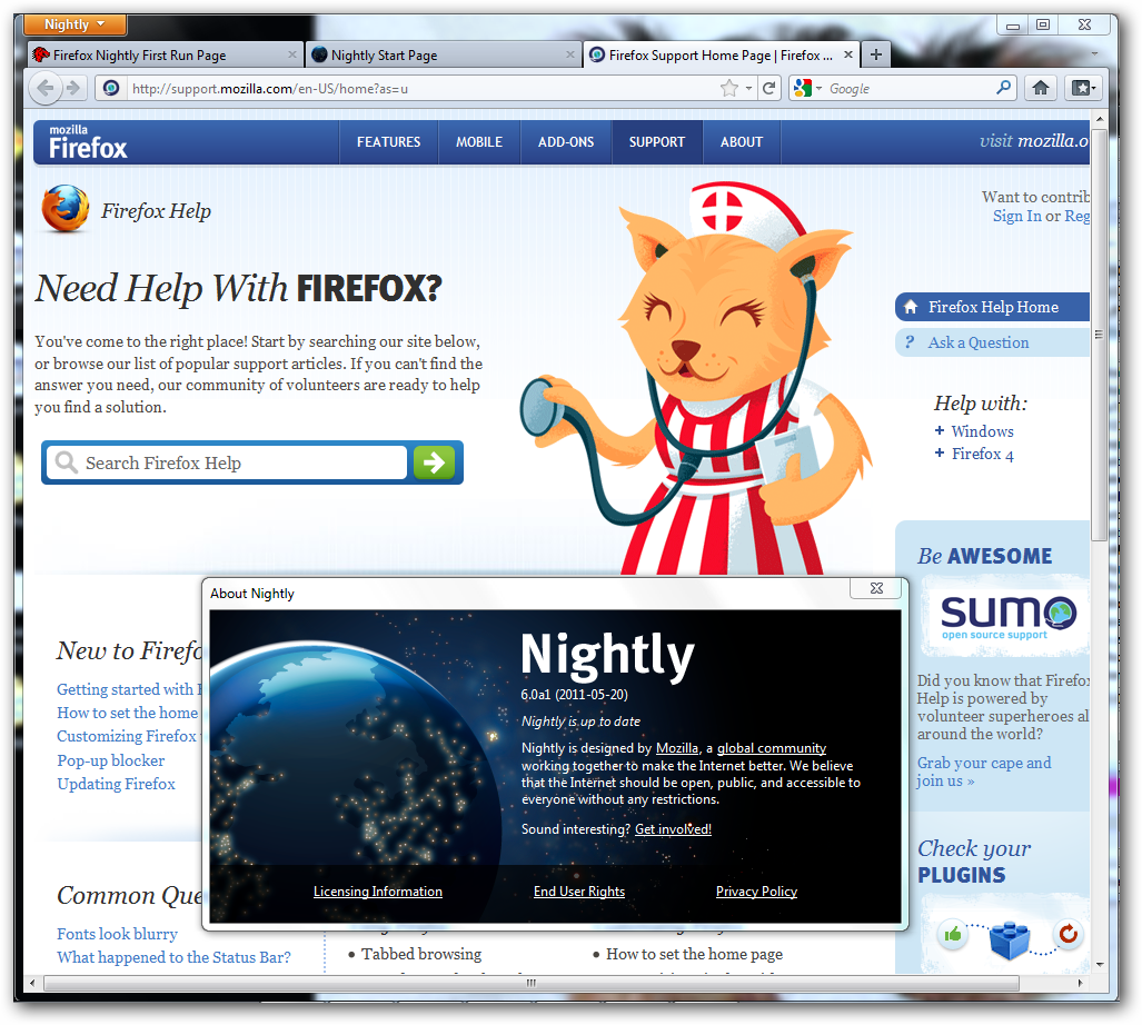 حصريا :: تحميل برنامج Mozzila Firefox Nightly v 7.0a2 باخر اصدار وعلى اكثر من سيرفر Firefox6