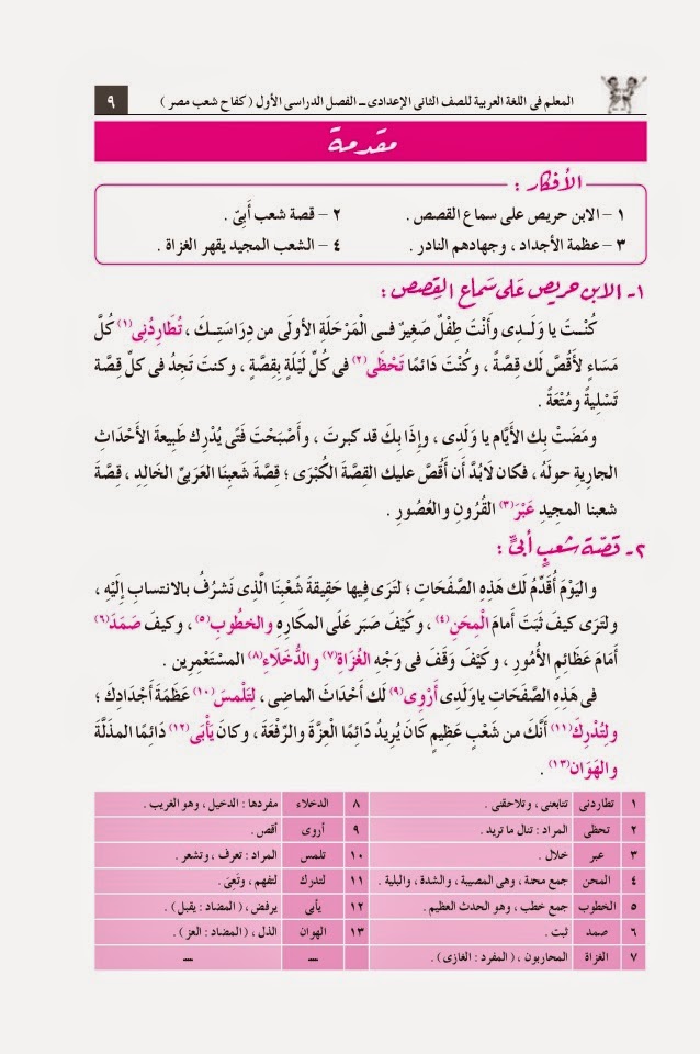 نشر ملحق المراجعة النهائية لقصة (كفاح شعب مصر) لغة عربية 2 اعدادى الترم الاول 2015 -9-638