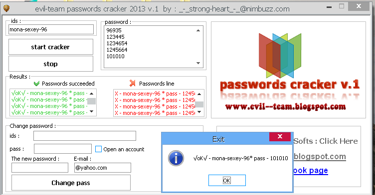 eViL-team passwords cracker 2013 v.1 2