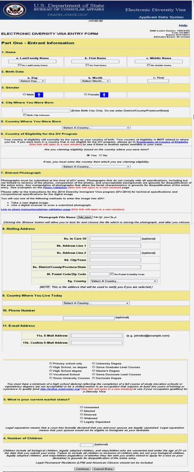 شرح طريقة التسجيل في موقع الهجرة لأمريكا 2013-2014 Immigration to America Lottery 01
