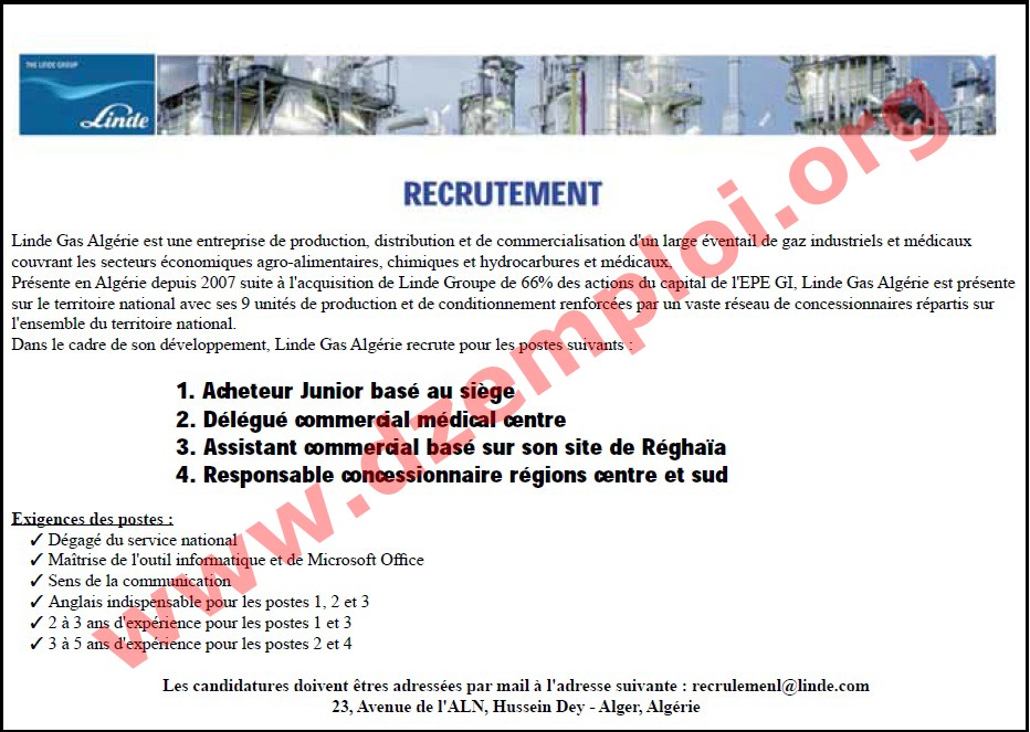 جديد  إعلان توظيف في شركة ليند غاز الجزائر فيفري 2015 Linde%2BGaz
