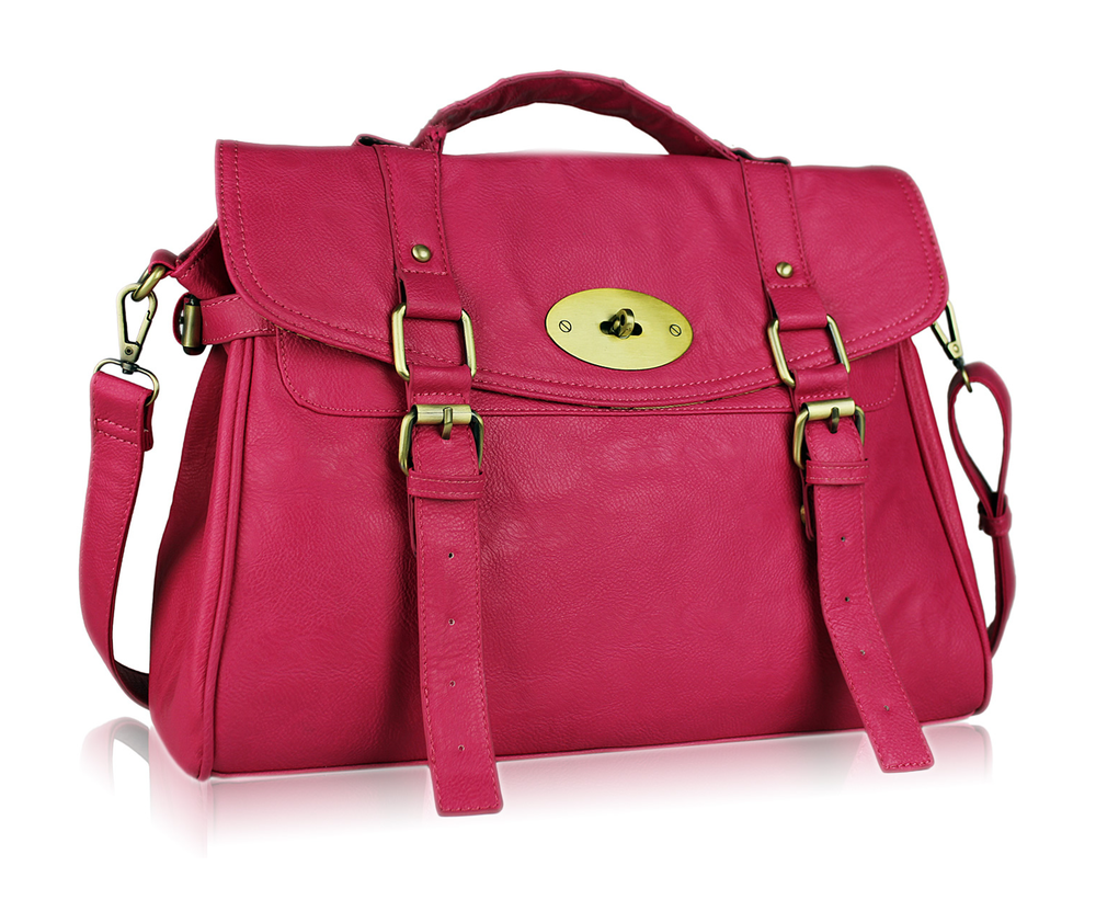 Pour quel sac/cartable/besace/gibecière avez-vous opté pour trimballer votre bazar ? - Page 25 Faux_leather_satchel_pink_raspberry