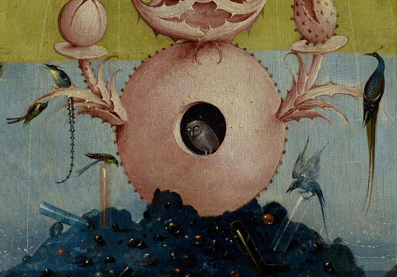 Con que me sorprendes hoy??? 1280px-Bosch%252C_Hieronymus_-_The_Garden_of_Earthly_Delights%252C_left_panel_-_Detail_Fountain_Of_Life_with_owl_%2528center%2529