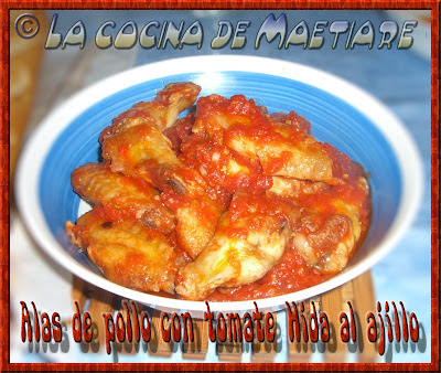 Alas de pollo con tomate Hida al ajillo CIMG1926