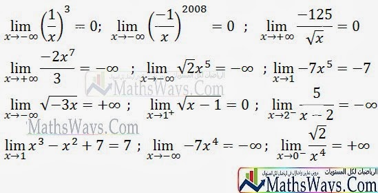 تصحيح تمارين تطبيقية حول نهاية دالة عددية الجزء الاول. Limite-exo1correcion