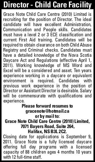 DIRECTOR - child care facility 1