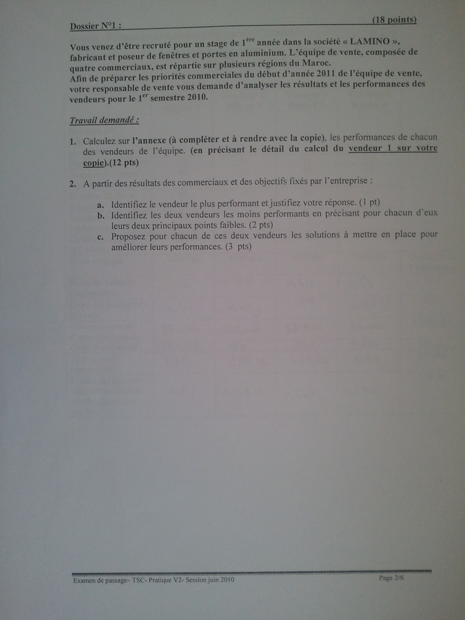 Examen de Passage TSC Pratique et Théorique 2010 02