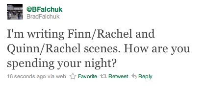 IMAGENES DEL SET Y TWEET DE BRAD FALCHUK  TFCFRQ