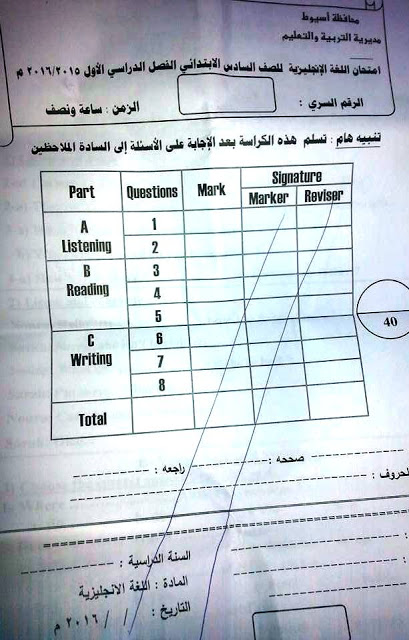 تجميعة شاملة كل امتحانات الصف السادس الابتدائى كل المواد لكل محافظات مصر نصف العام 2016 12439544_972973469449666_5676268466459960446_n