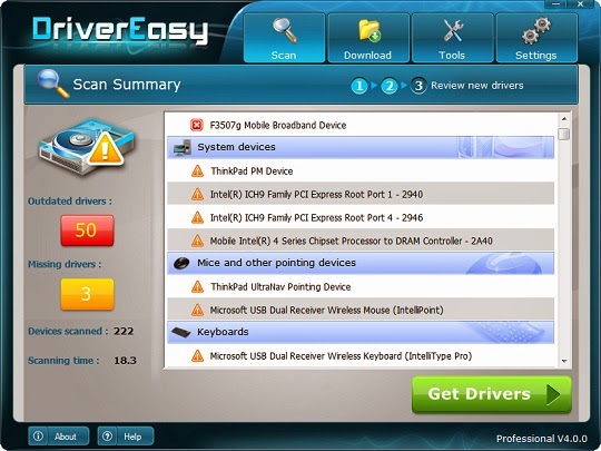  تحميل برنامج DriverEasy للبحث عن تعريفات الويندوز في النت 2014 3