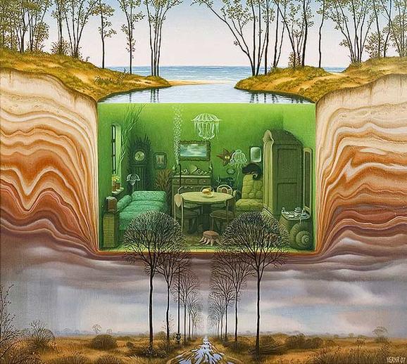 السريالية وجمالها الخيالي  Yerkaland-surreal-paintings-of-Jacek-Yerka-28