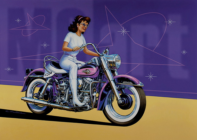 Dessins - Page 3 1960-Harley-Duo-Glide-Girl