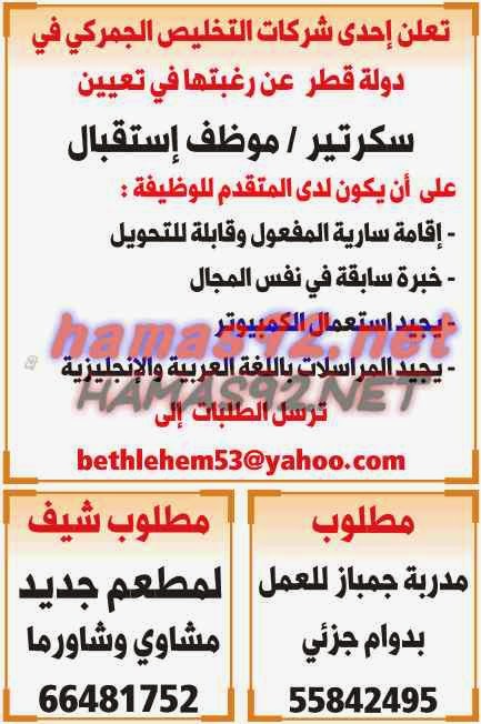 وظائف خالية من الصحف القطرية الاثنين 18-05-2015 %D8%A7%D9%84%D8%B4%D8%B1%D9%82%2B%D8%A7%D9%84%D9%88%D8%B3%D9%8A%D8%B7%2B1