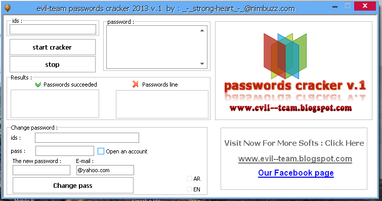 eViL-team passwords cracker 2013 v.1 1