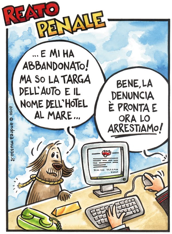 Sorridiamo! Vignetta_reato_penale_abbandono_cane