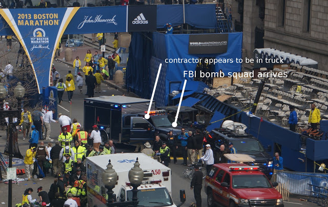 Boston marathon bombing happened on same day as 'controlled explosion' drill by Boston bomb squad FBI_Arrives