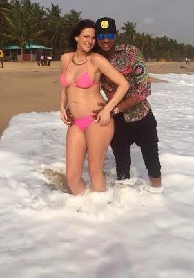 Photos: IK Ogbonna & his pregnant bikini-clad girlfriend frolick at the beach  0