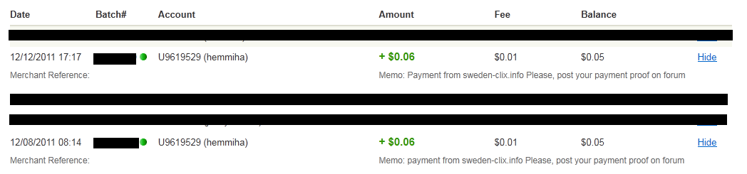 my 1st,2nd and 3rd Payments from sweden-clix Sweden