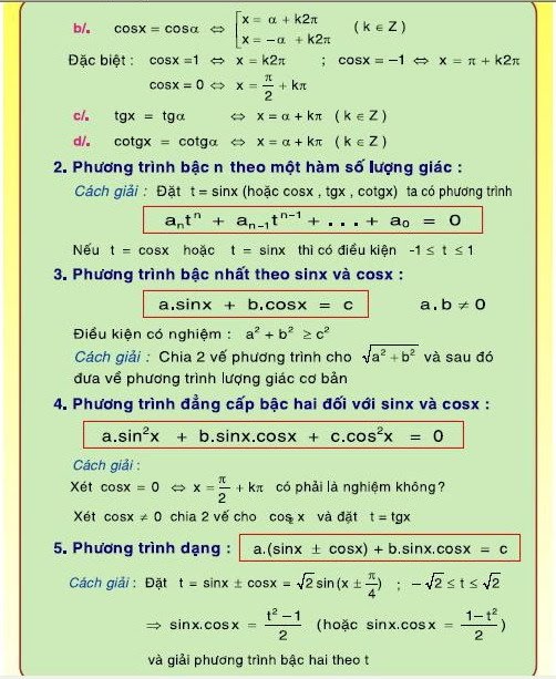 [Share] Bảng công thức lượng giác 4