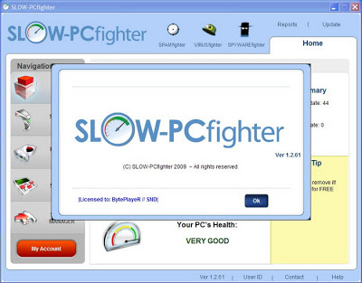 SLOW-PCfighter v1.2.61 - Sửa chữa registry cực mạnh! Slowpc