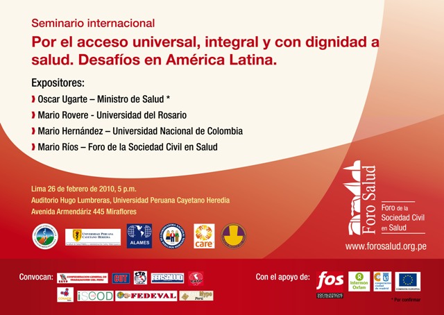 Seminario Internacional: Por el acceso universal, integral y con dignidad a salud UNKNOWN_PARAMETER_VALUE