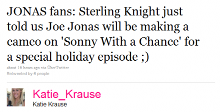 Джо Джонас в епизод на Sonny With A Chance Katiesterling