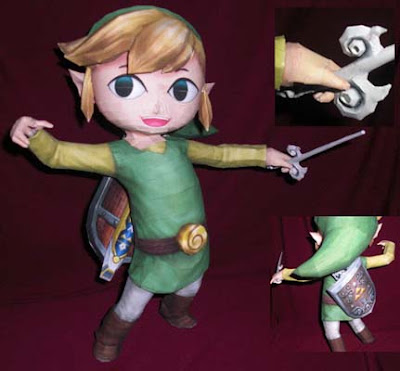 Votre collection d'objet personnel ( Manga, jeux, etc ... ). - Page 2 Ssbb-toon-link-papercraft