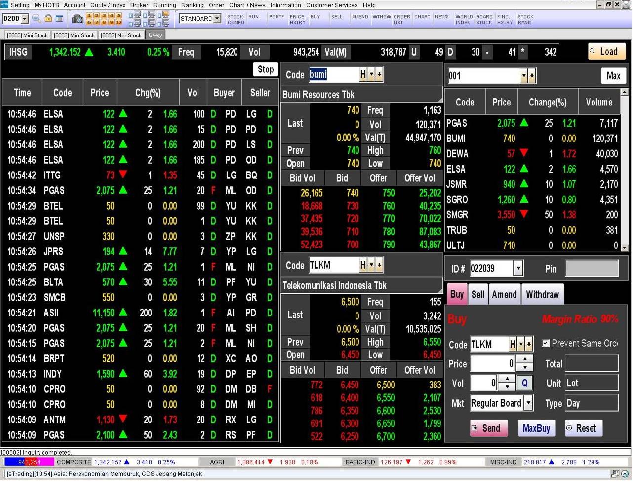 cara investasi saham lokal di PT eTrading securitas Running