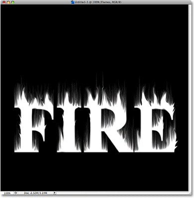 Efeito de fogo em texto - Photoshop Tutorial Text-flames