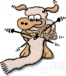 يوسف والخروف. 212037-Royalty-Free-RF-Clipart-Illustration-Of-A-Sheep-Knitting-A-Wool-Scarf