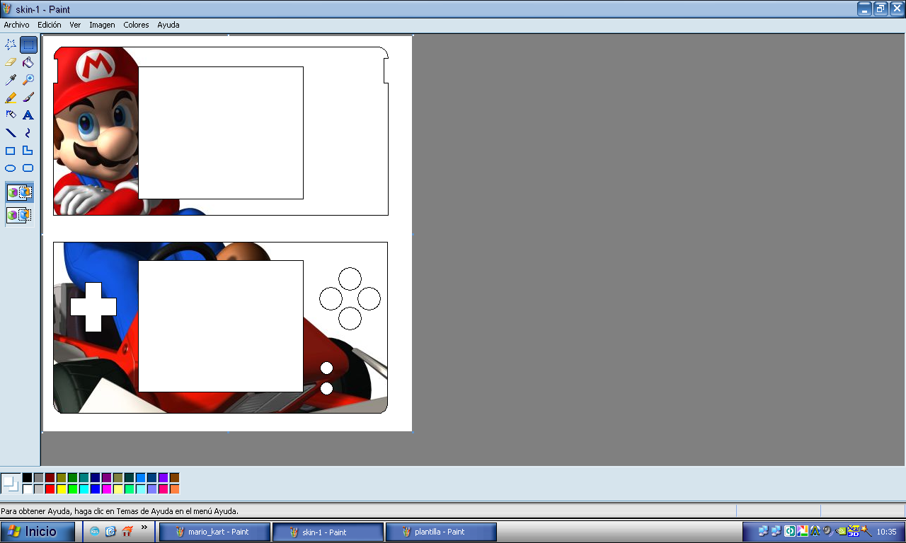 Hacer skins para NDS Lite con paint y Microsoft Office Word Sshot-7