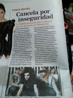 Tokio Hotel Cancela por inseguridad [periódico El Récord, México] Recordd