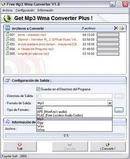 Free Mp3 Wma converter V1.8.0 Multilenguaje 2