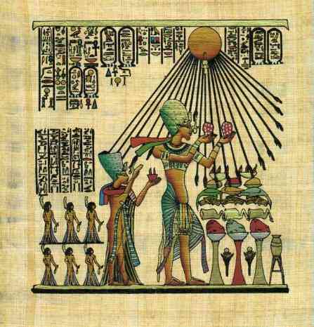 Interprétation et réflexion d'un récit du Coran :  Sourate 27  Egyptclub_1629326150_akhenaton-adoration