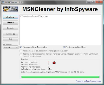 Msn Cleaner Versión 1.7.0. - Multilenguaje - Limpia Tu Messenger De Todo Tipo De Mal 22jj93