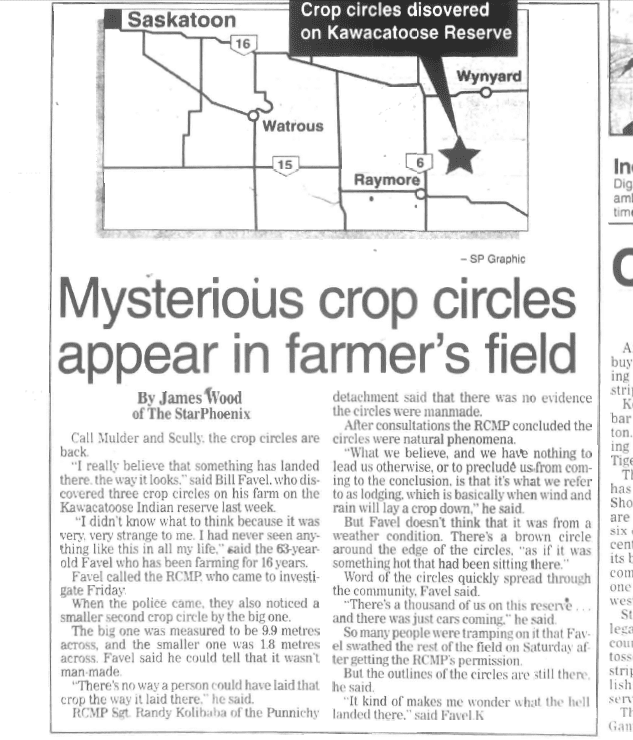 L'affaire de la ferme Fuhr à Langenburg CANADA (1974) Mysteriouscropcirclearticle