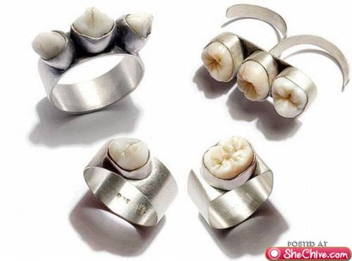 மனிதனின் பற்களை பிடுங்கி செய்த பளபளக்கும் ஆபரணங்கள்... Tooth-jewelry-10