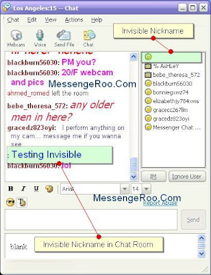 Invisible Blank Nickname in Chat Room Yahoo Invisiblenicknameyahoo