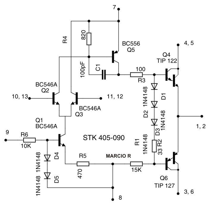 Esquema interno do circuito integrado stk 405-090 DIAGRAMAstk%2B80%2BWatts